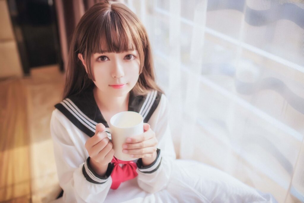 白金Saki No.003 黑丝水手服(37P)-图友