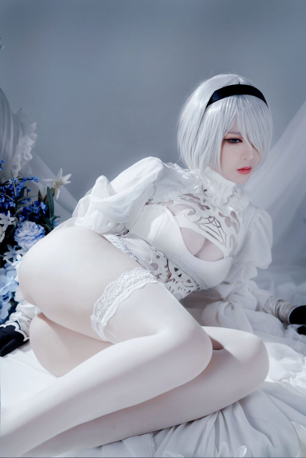 Automataヨルハ二号B型 白いドレス - BANBANKO半半子 cosplay 第2张