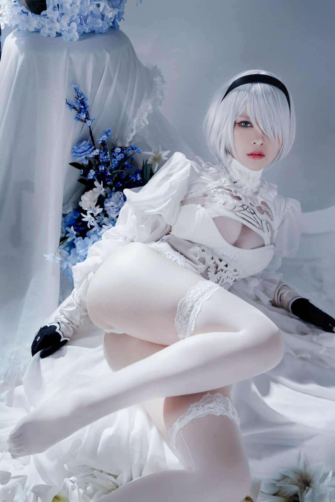 Automataヨルハ二号B型 白いドレス - BANBANKO半半子 cosplay 第3张
