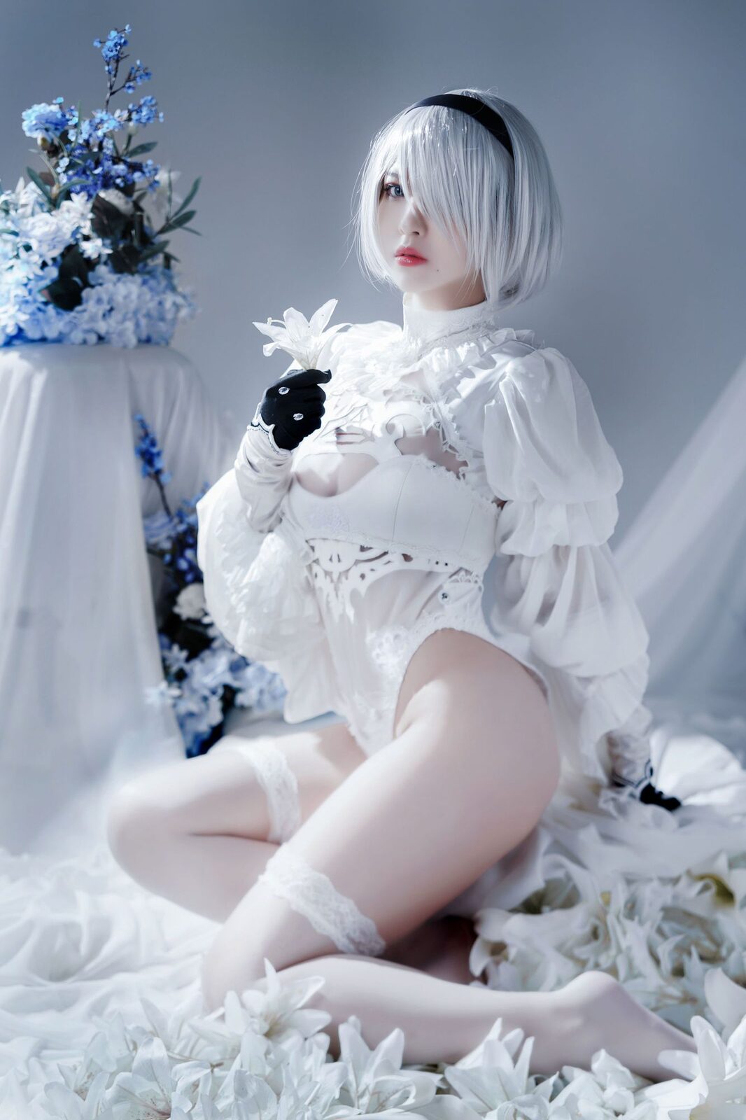 Automataヨルハ二号B型 白いドレス - BANBANKO半半子 cosplay 第4张