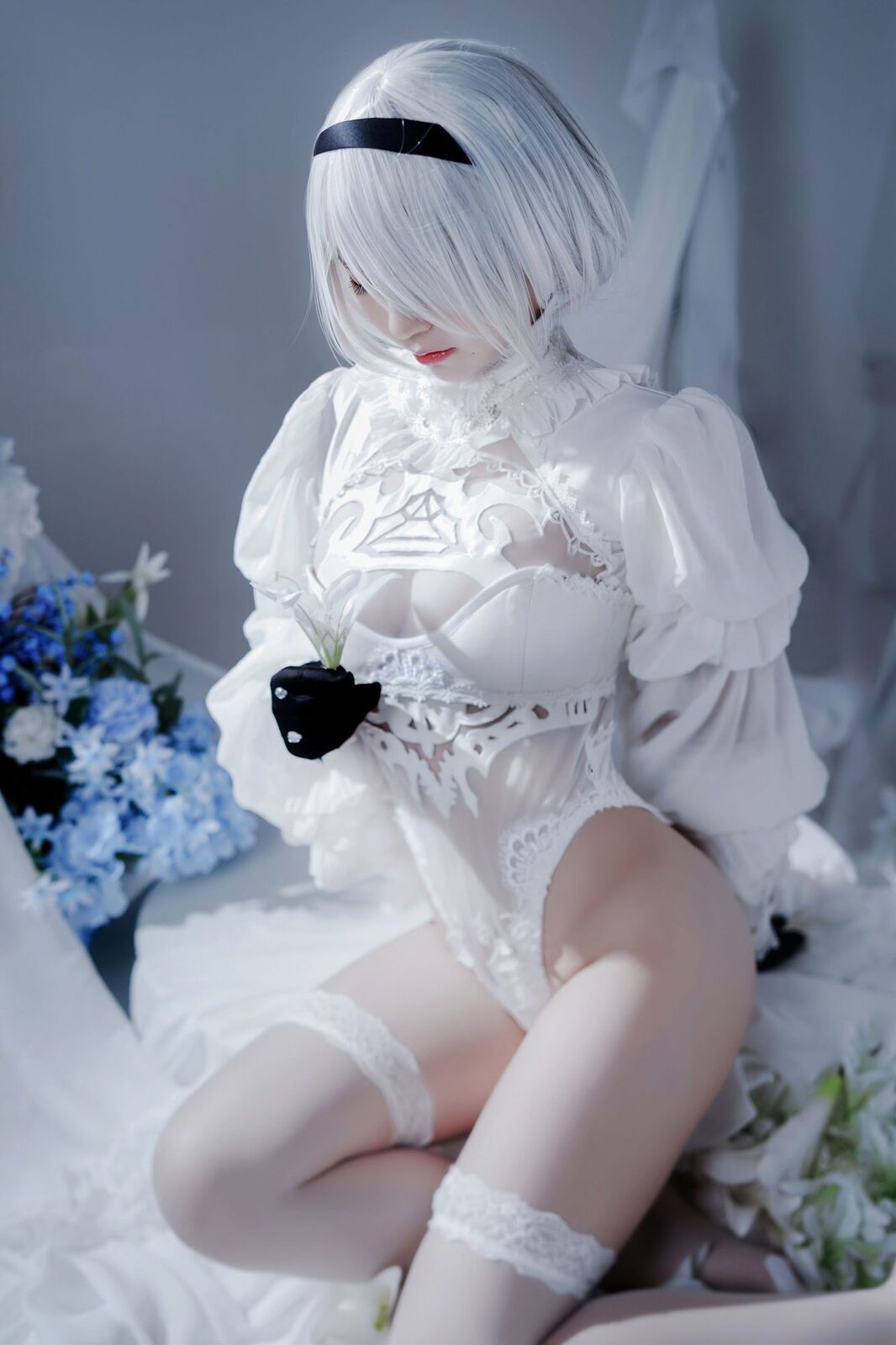 Automataヨルハ二号B型 白いドレス - BANBANKO半半子 cosplay 第5张