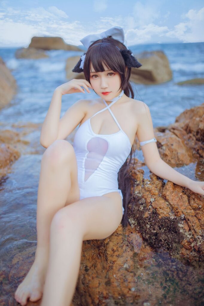 不呆猫 No.001 獒犬海边泳装 抖娘×不呆猫(41P)-图友