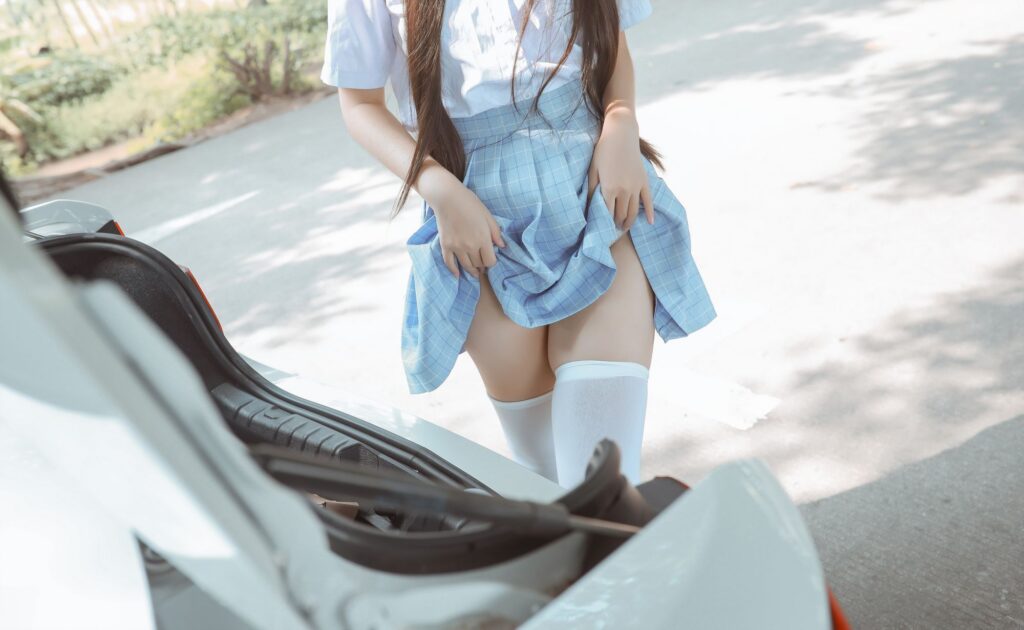 不呆猫 No.024 白丝过膝袜(21P)-图友