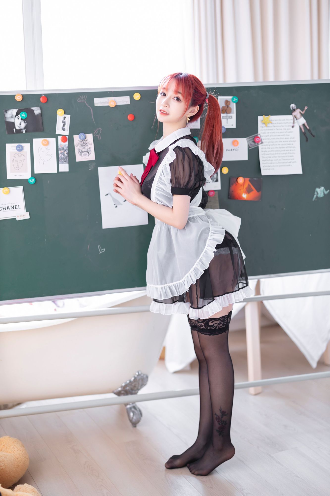 叉子宝宝 No.002 双马尾透明女仆（43P） - 图友-图友