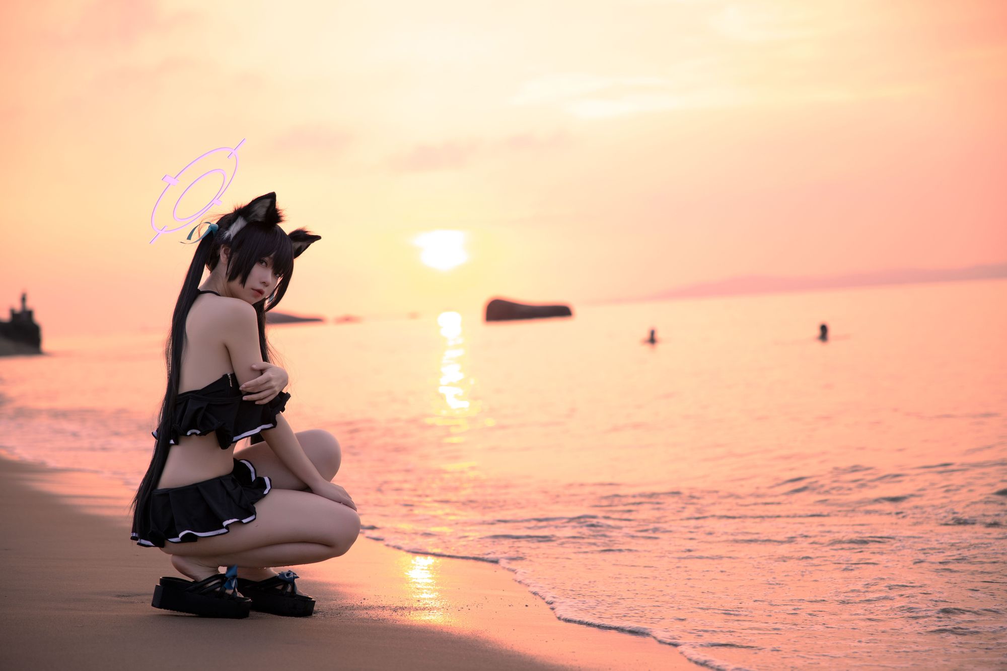 图片[5]-G44不会受伤 No.087 碧蓝档案 黑見芹香 海边泳装（20P）-图友