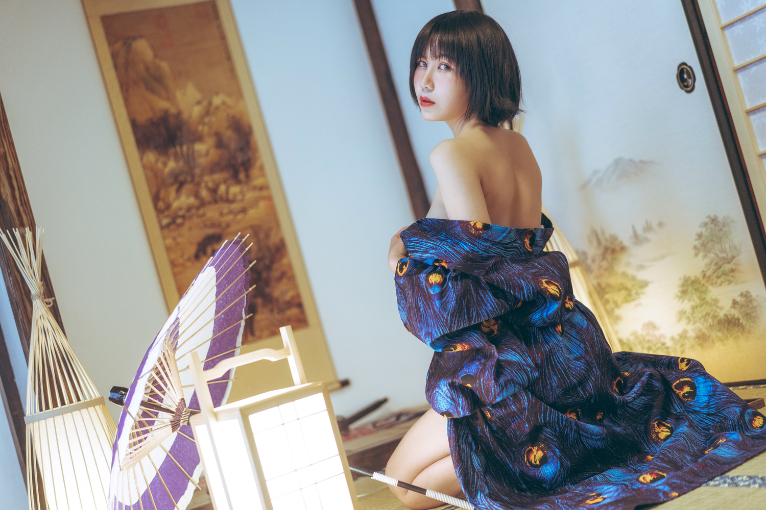 图片[4]-枸名(逐月su) No.008 孔雀和服（39P） - 图友-图友