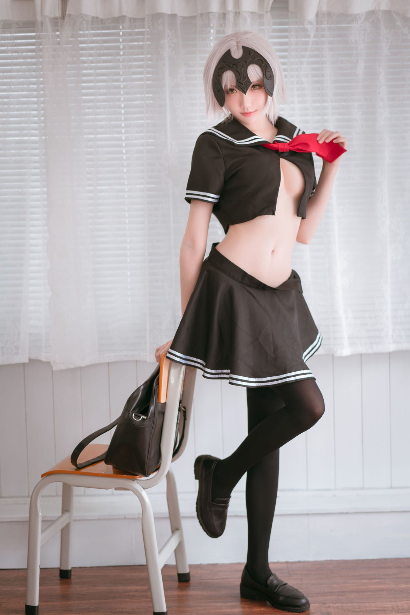 瓜希酱 No.006 黑贞德 校服（13P） - 图友-图友