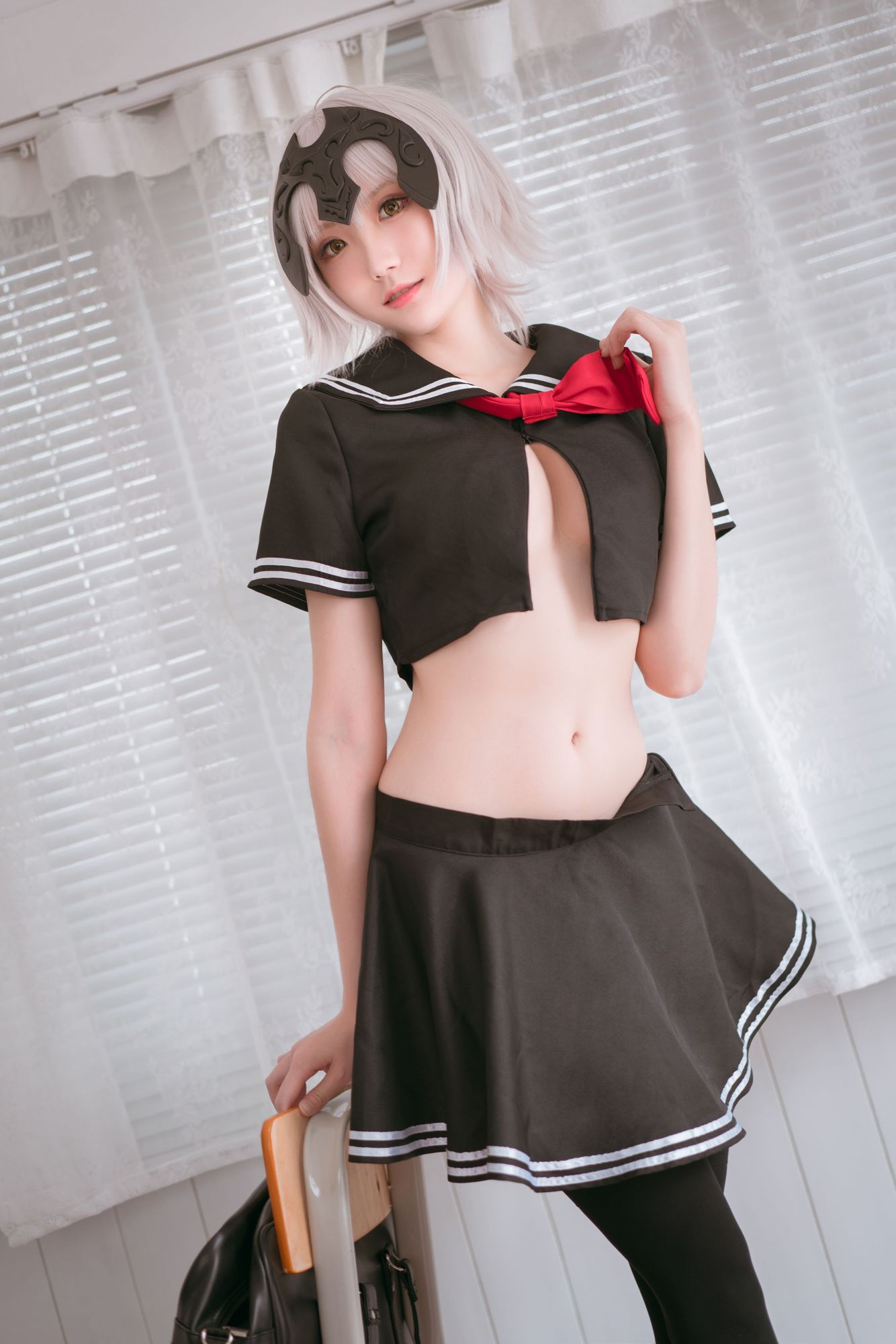 图片[2]-瓜希酱 No.006 黑贞德 校服（13P） - 图友-图友