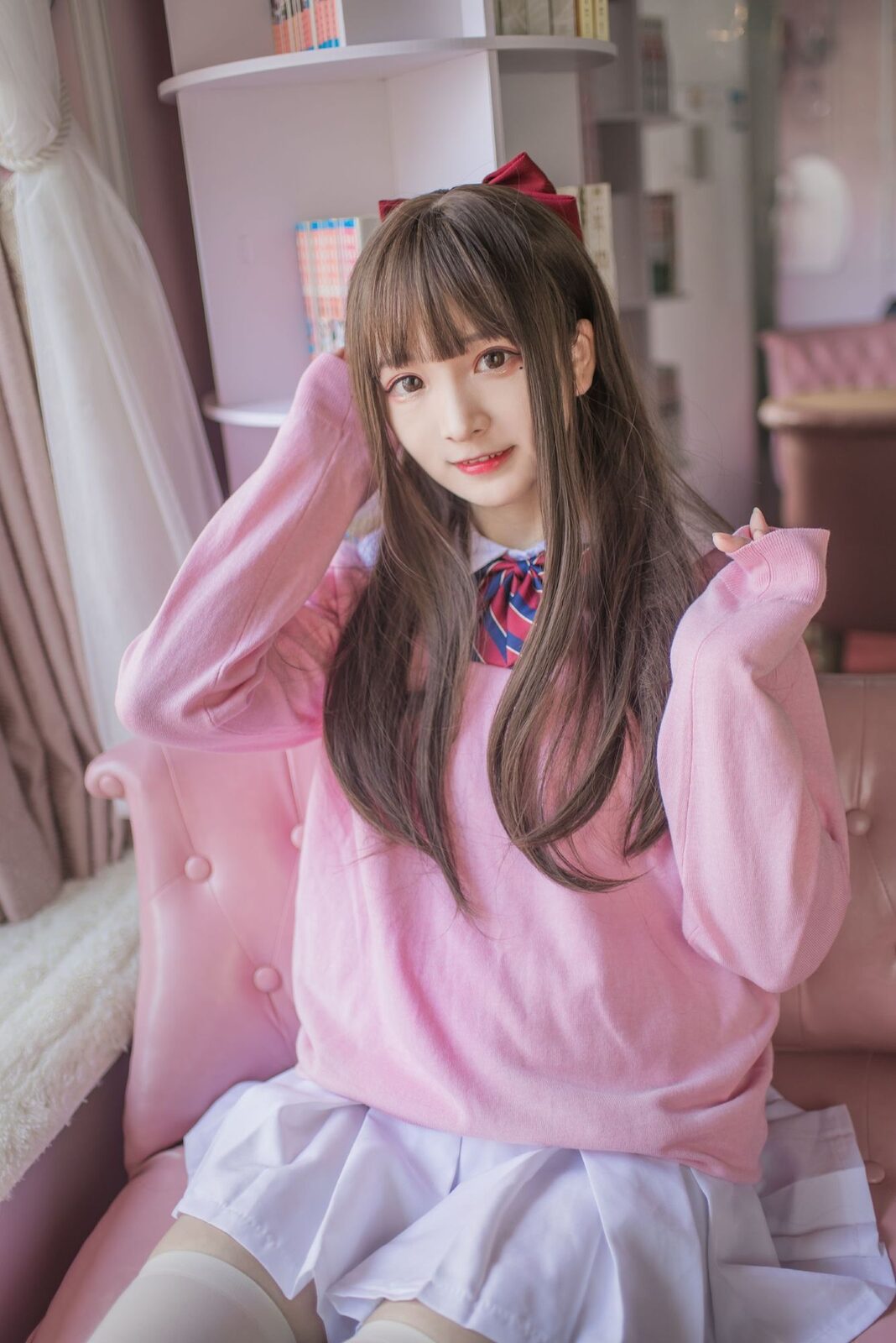 粉色jk - 古川 cosplay 第2张