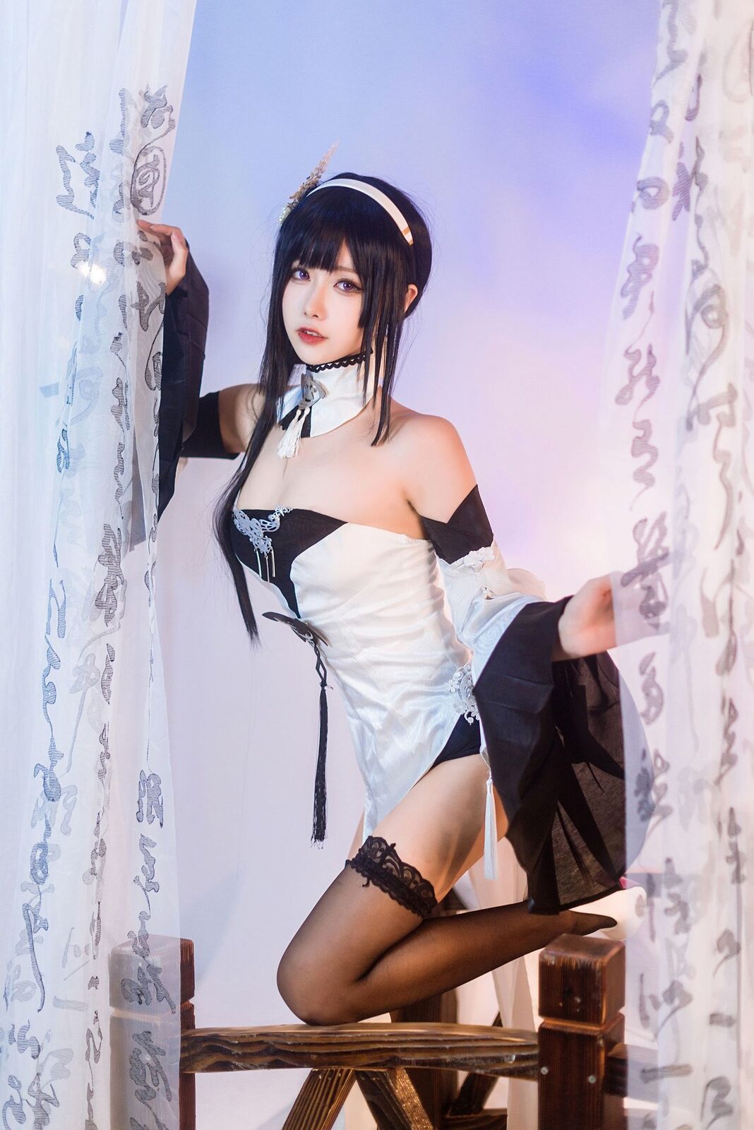 碧蓝航线 镇海 默认皮肤+奇奢花苑 - momoko葵葵 cosplay 第3张