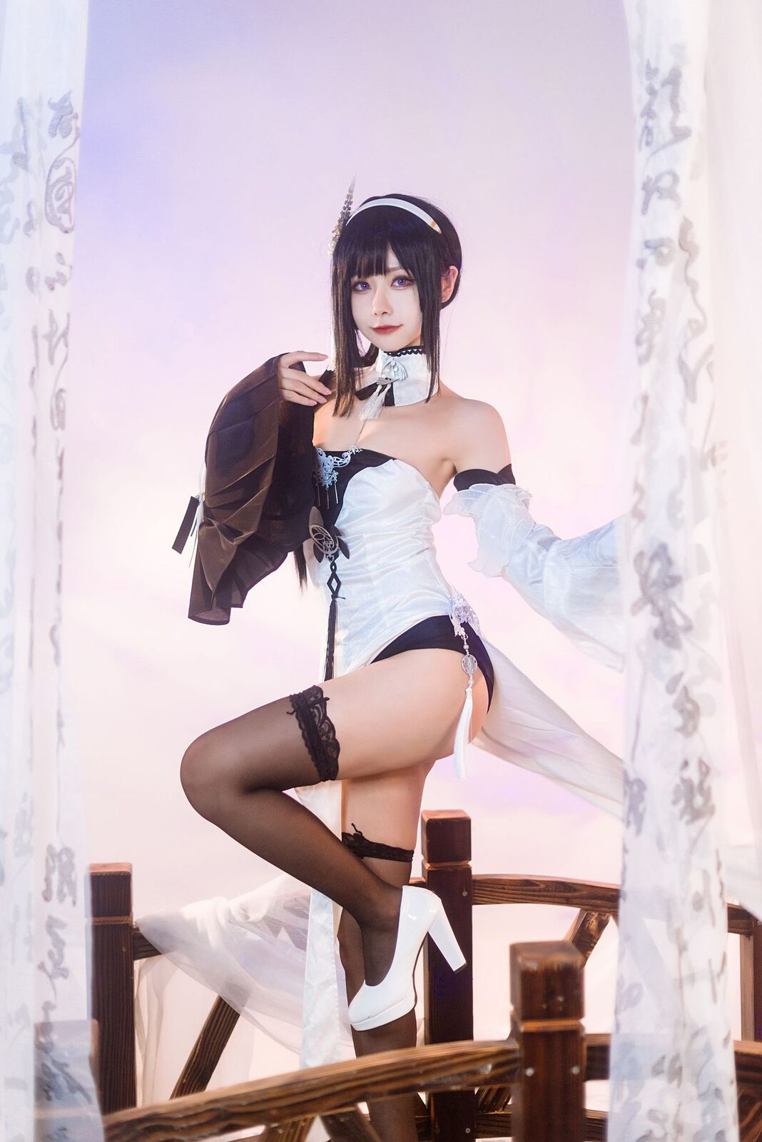 碧蓝航线 镇海 默认皮肤+奇奢花苑 - momoko葵葵 cosplay 第5张