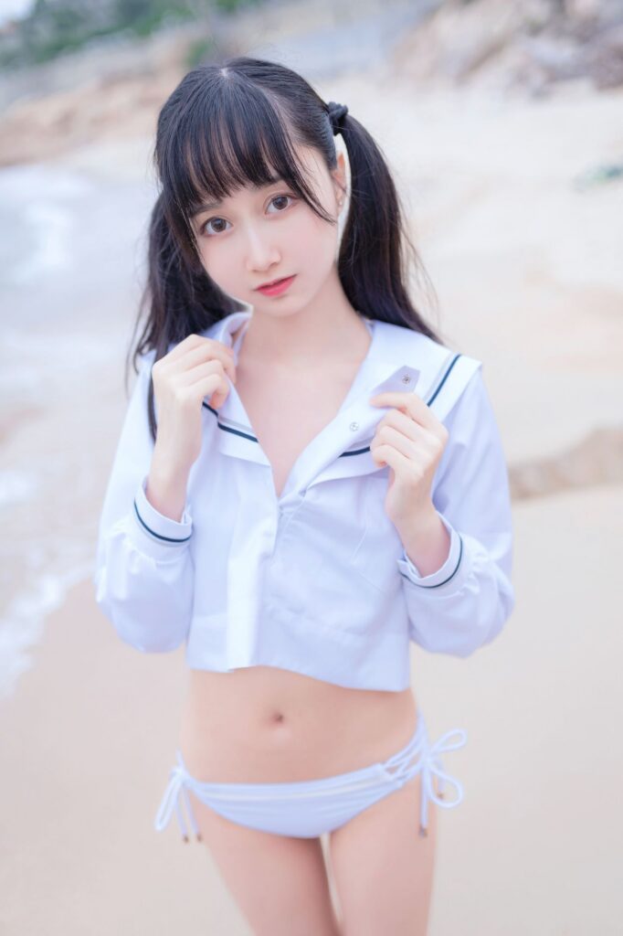 木棉棉OwO No.024 海边白色比基尼电子版(30P)-图友