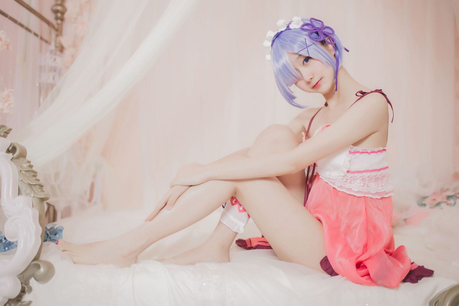 蕾姆睡衣 - 木棉棉OwO cosplay 第2张