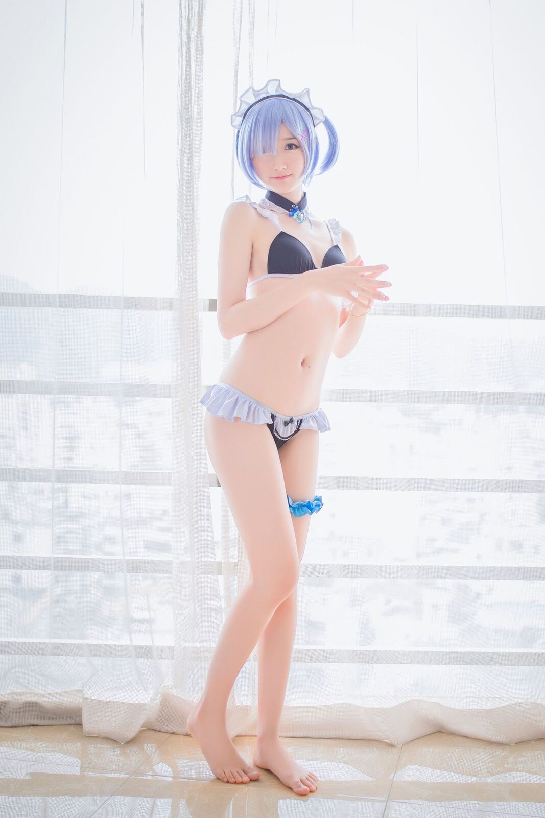 蕾姆泳装 - 木棉棉OwO cosplay 第3张