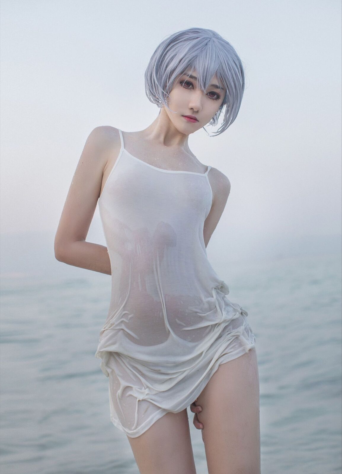 绫波丽白裙 - 南桃Momoko cosplay 第4张