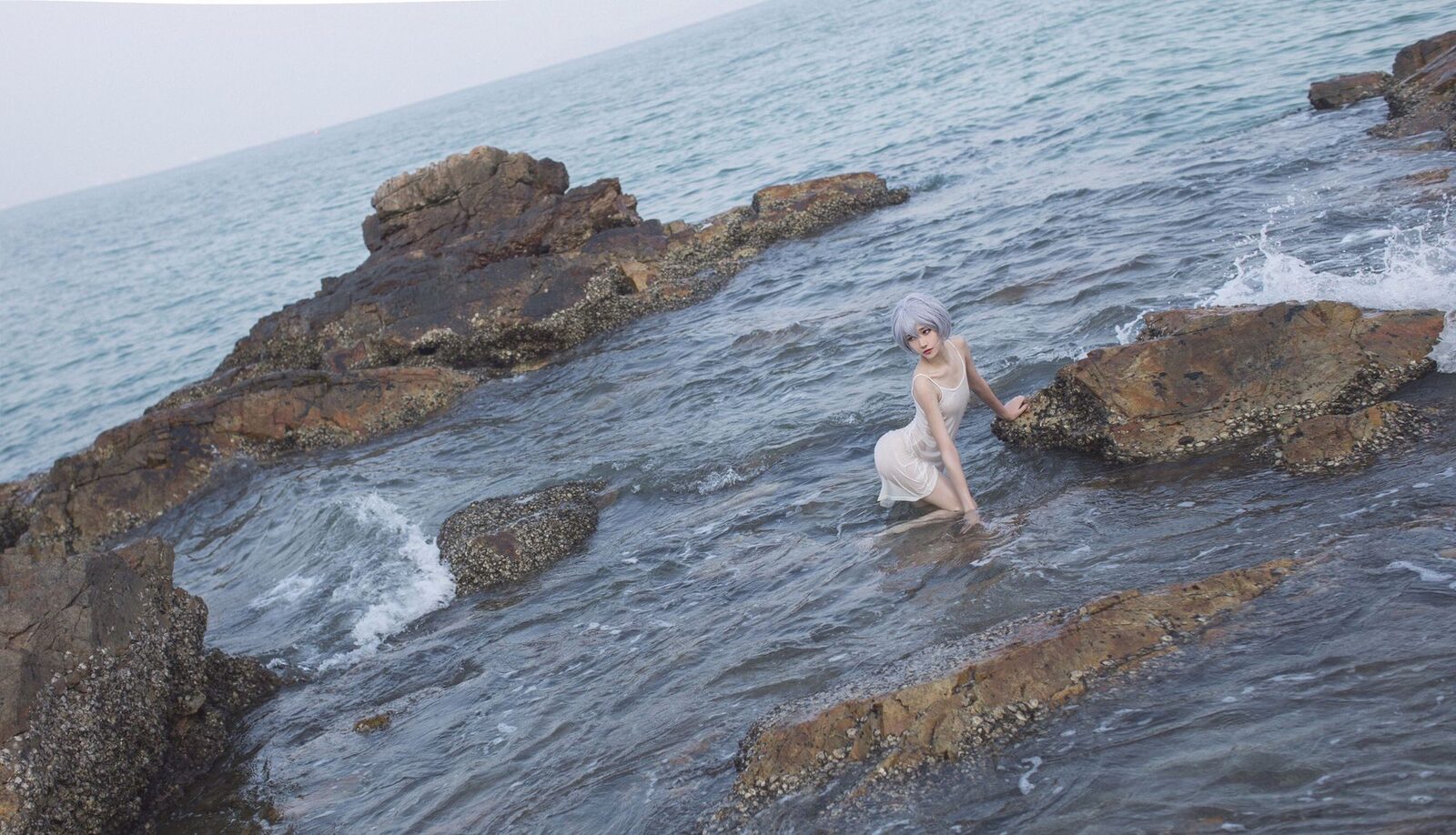 绫波丽白裙 - 南桃Momoko cosplay 第5张