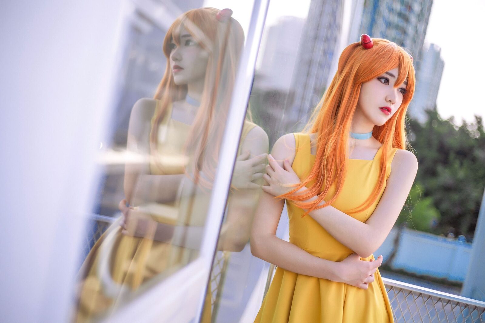 明日香黄裙 - 南桃Momoko cosplay 第2张
