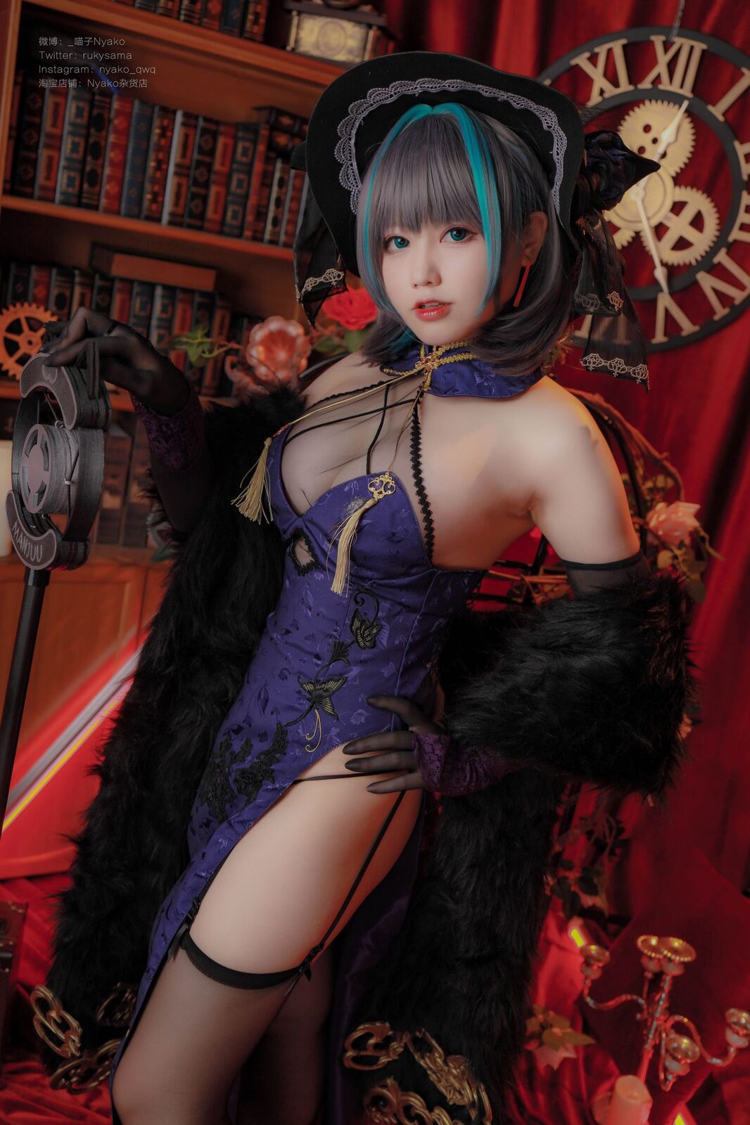 柴郡旗袍 - Nyako喵子 cosplay 第1张