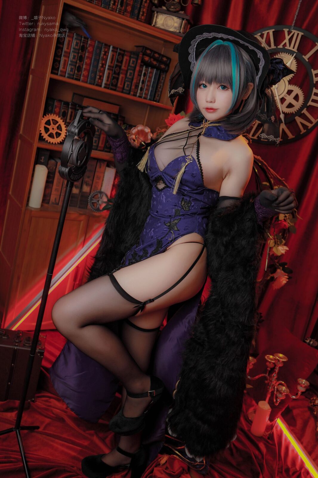 柴郡旗袍 - Nyako喵子 cosplay 第2张