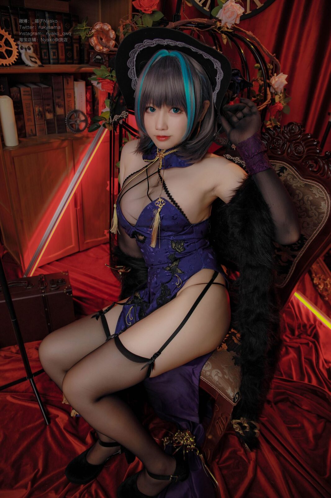 柴郡旗袍 - Nyako喵子 cosplay 第4张