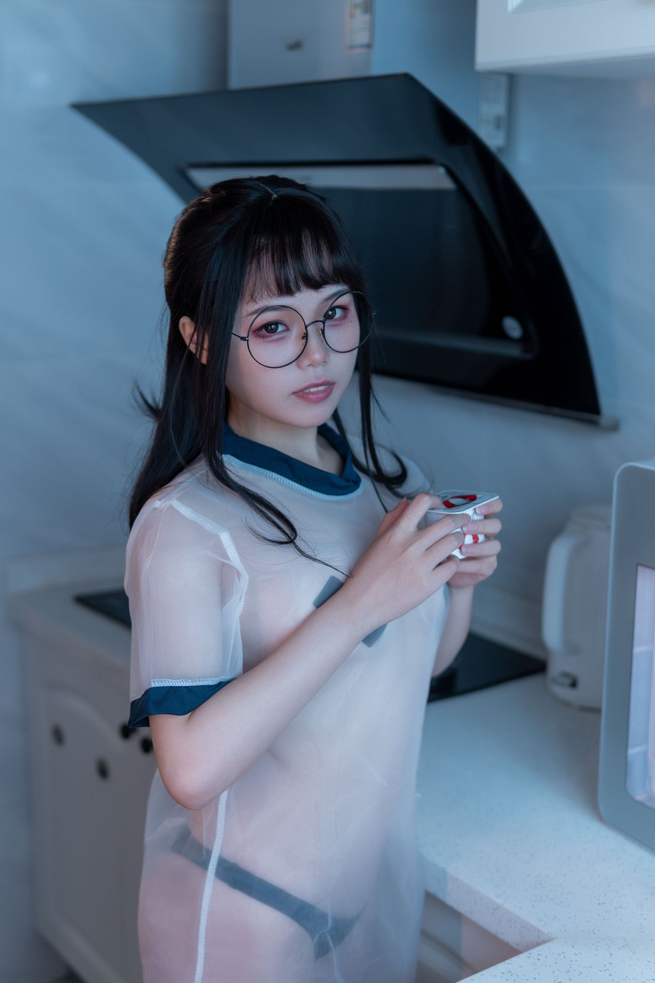 图片[3]-七月喵子 No.009 喝酸奶的眼镜娘（35P） - 图友-图友