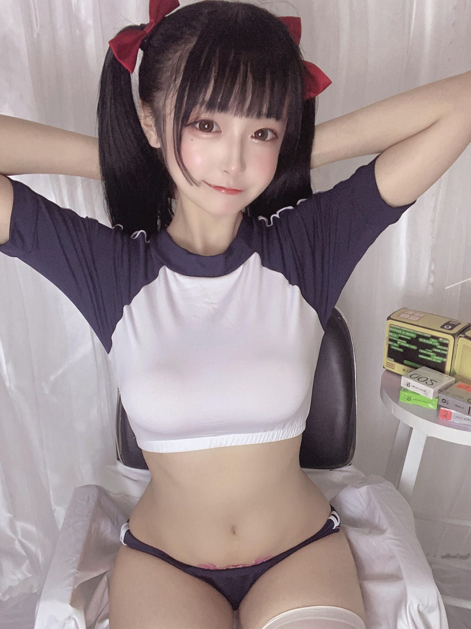 图片[3]-佳佳好难啊 No.001 蓝色吊带体操服（39P） - 图友-图友