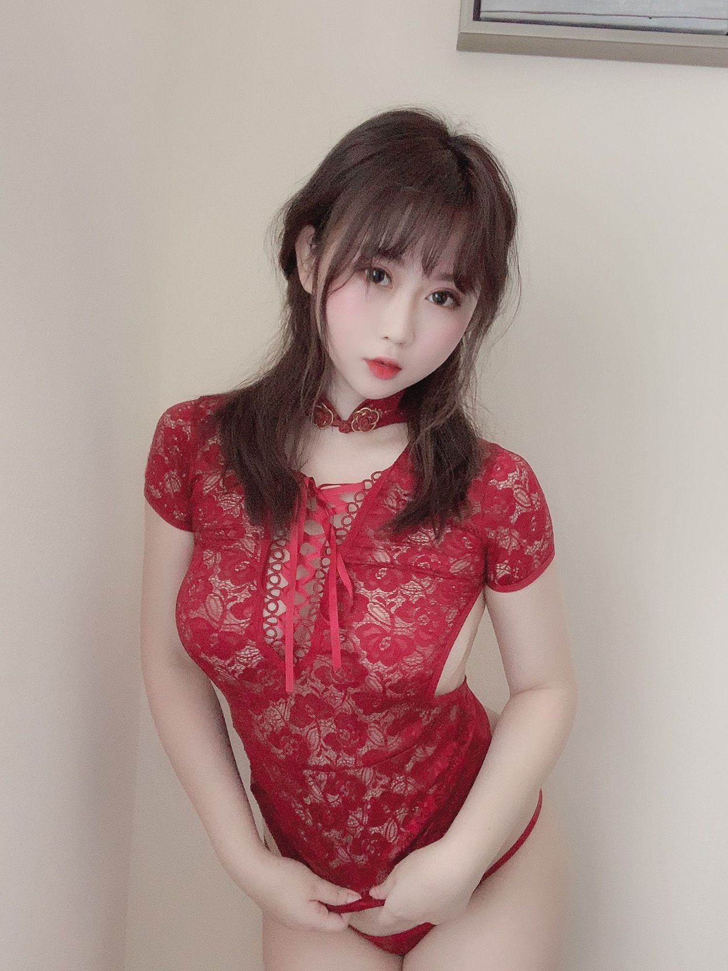 图片[5]-是依酱呀 No.003 红色旗袍（25P） - 图友-图友