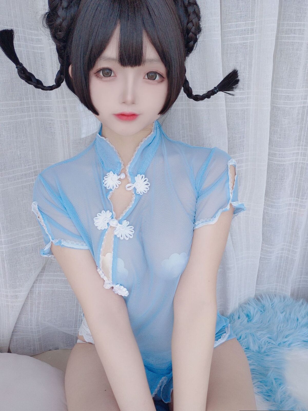 透明旗袍自拍 - 椎名莜(日奈娇) cosplay 第2张